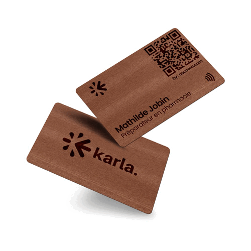 carte de visite nfc bois